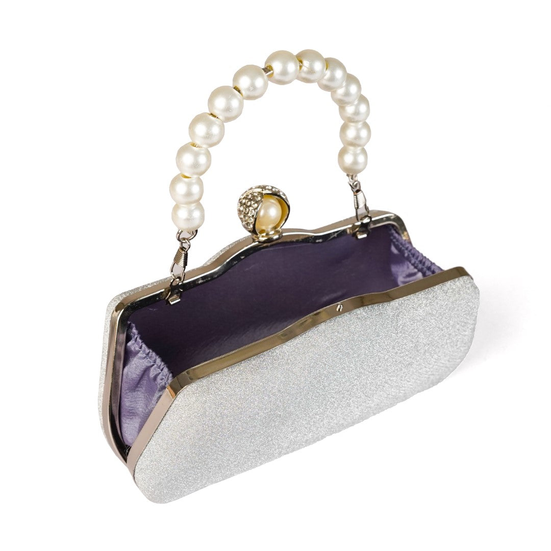 Silver Pearl Handle Clutch