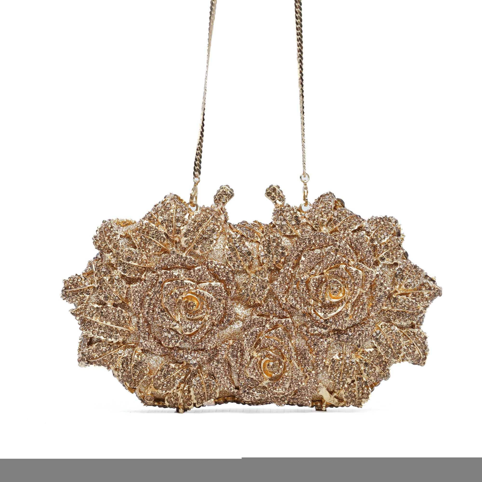 Silver Royal Flowers Clutch