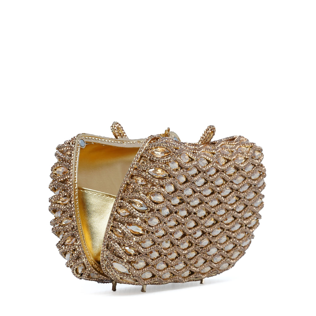 Silver Royal Crystal Clutch