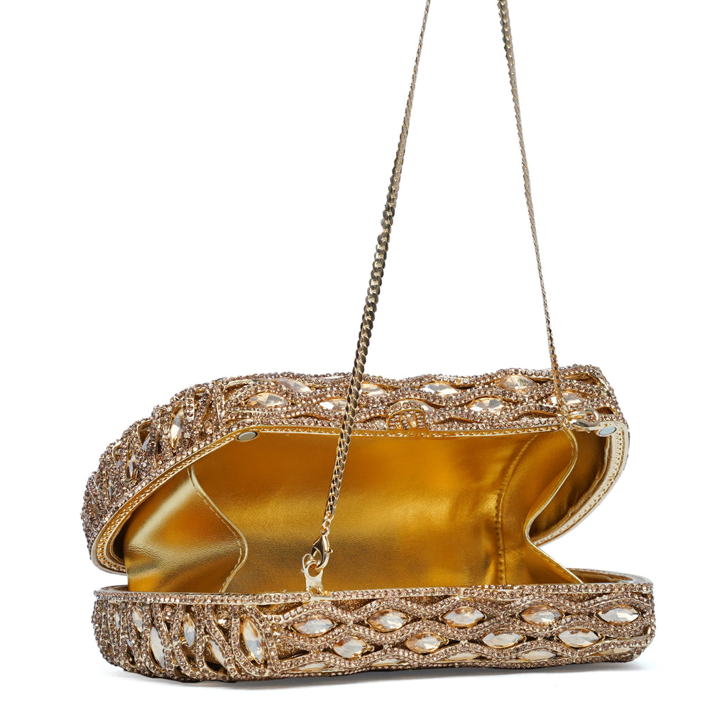 Silver Royal Crystal Clutch