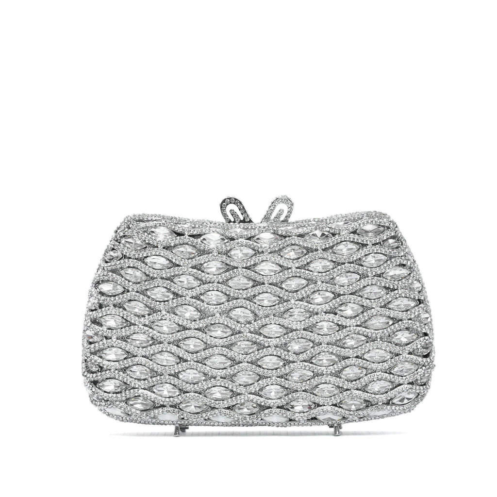 Silver Royal Crystal Clutch