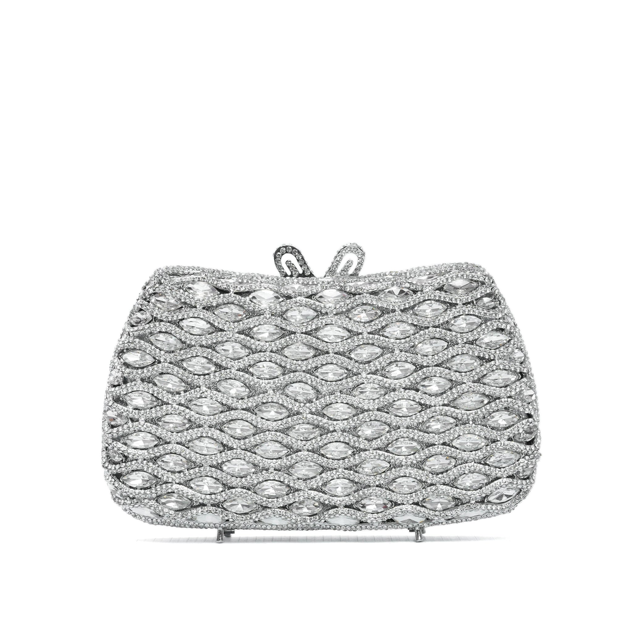 Silver Royal Crystal Clutch