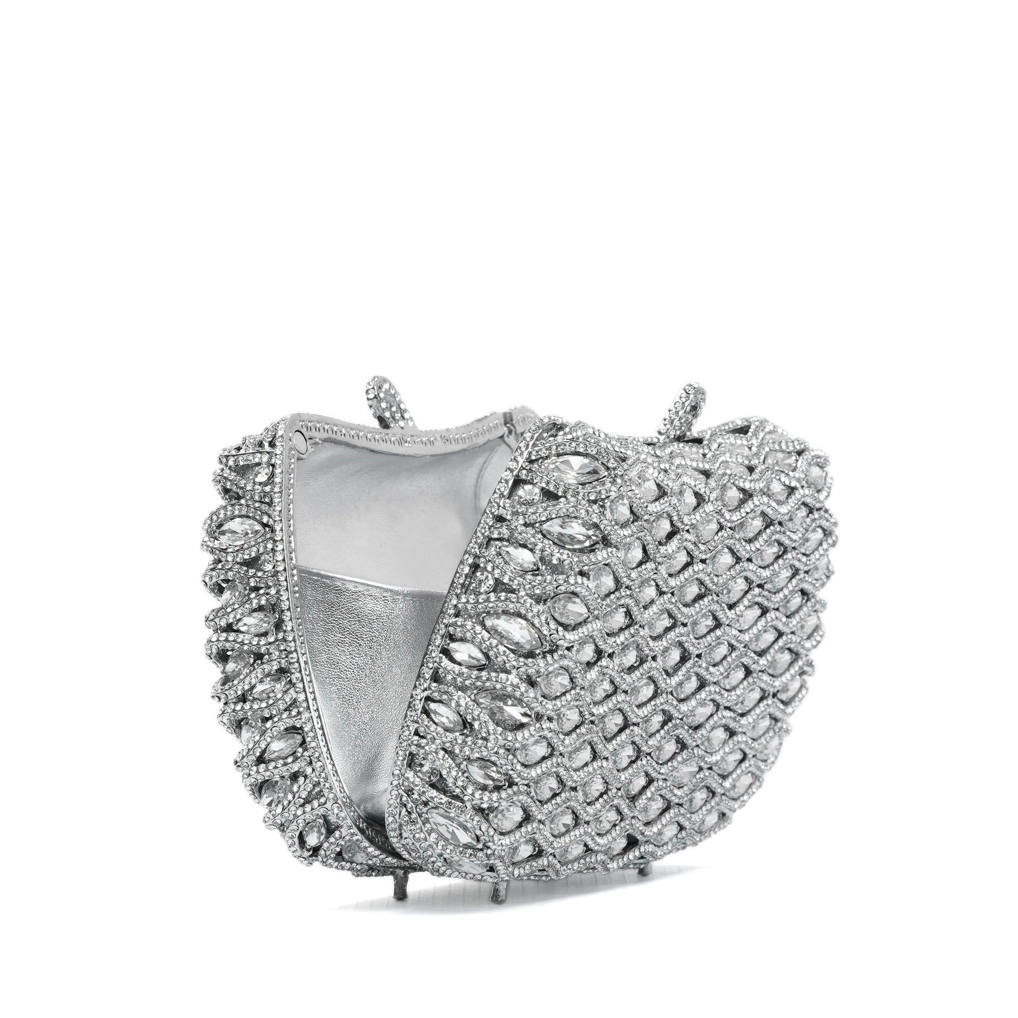Silver Royal Crystal Clutch
