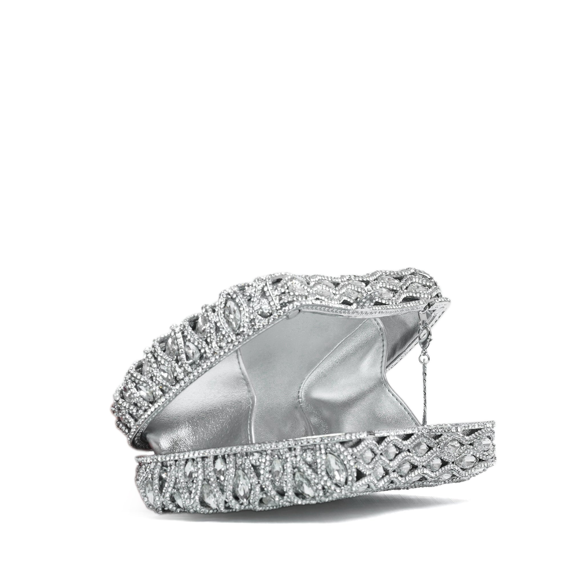 Silver Royal Crystal Clutch