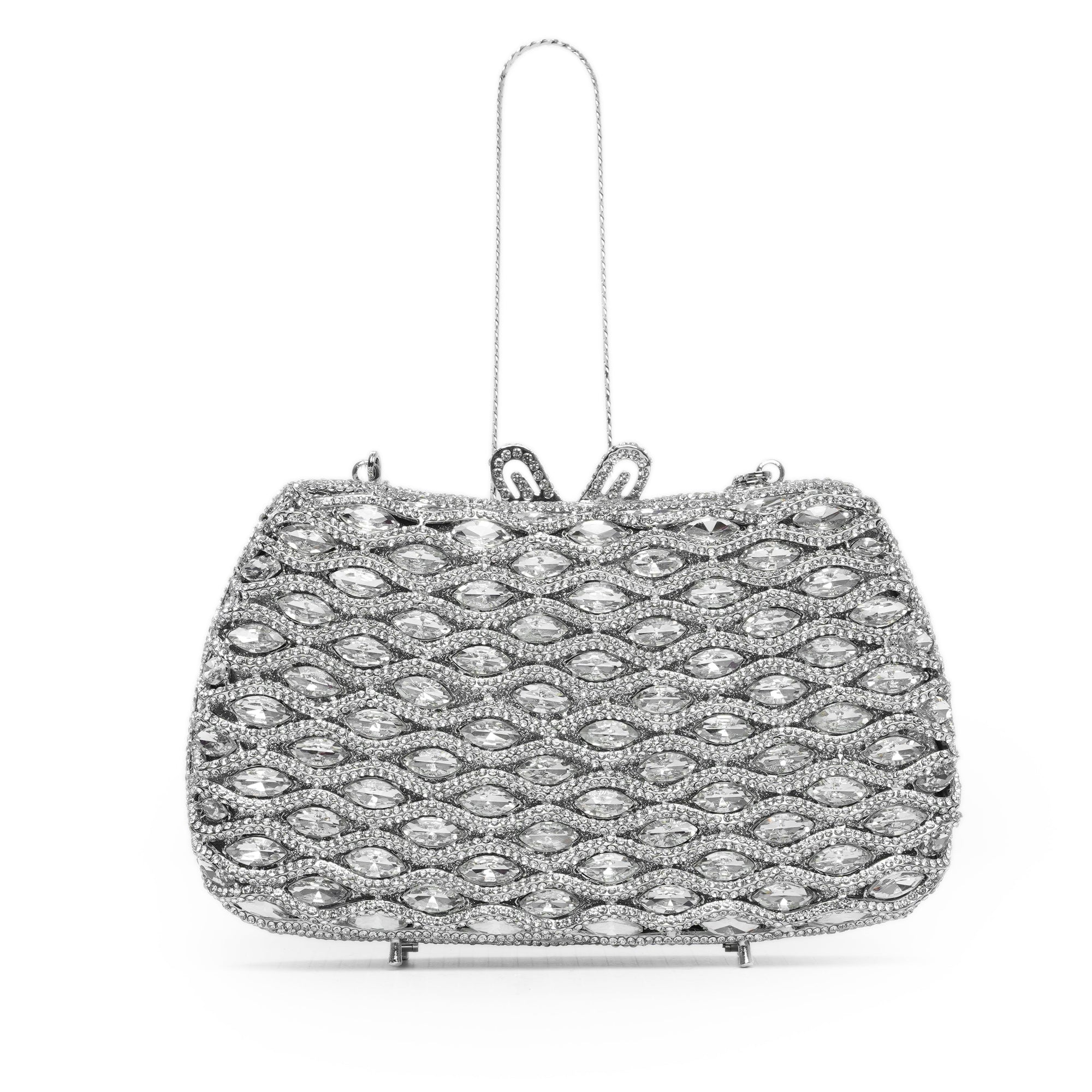Silver Royal Crystal Clutch